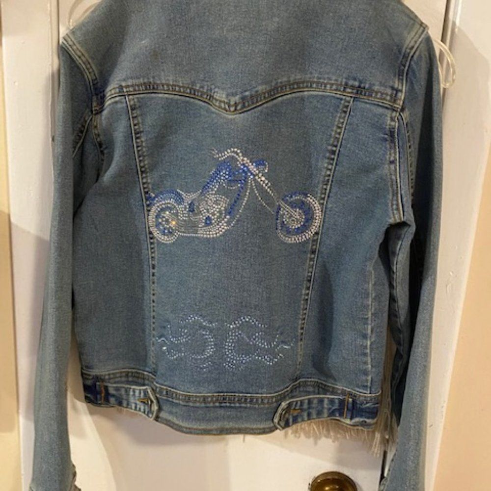 Raquel Rocks Jean Jacket with crystal studs - Picture 3 of 4